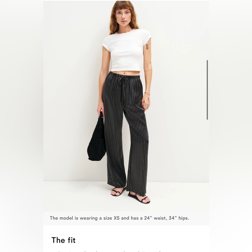 Reformation Olina Silk Pant Color: Broadway Stripe